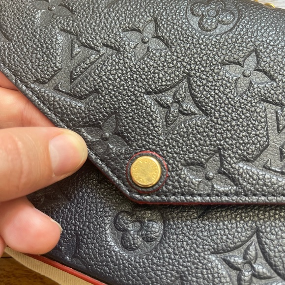 Navy Blue & Red Louis Vuitton Felicie Pochette - Picture 6 of 10